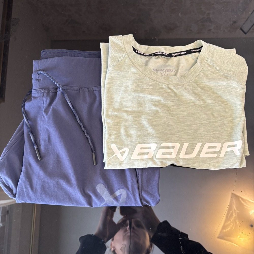 Bauer Hockey Men's Bundle Jogger Blue T-shirt Green‎ S Warm-up Workout
